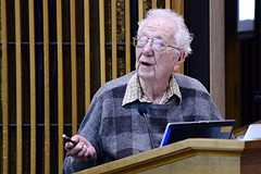 Oliver Smithies, D. Phil. giving the keynote speck at NIEHS' Sixth Annual Ethics Day Event