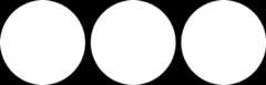 Three white circles