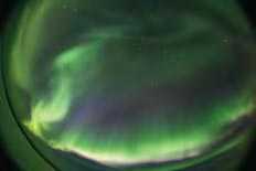 An intense aurora with a purple border. An intense aurora with a purple border.