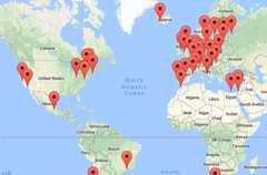 viaf_map World map showing VIAF contributing libraries