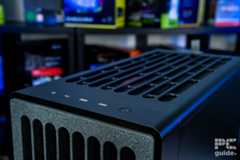 A shot of the HAVN BF 360 Flow top side at an angle showcasing the top of the front and the top cover mesh and front IO.