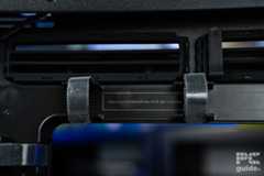 The top of the left open side showing the cable channel running acorss with a recommendation for 4+4 pin connectors.