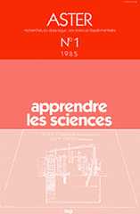 Aster : Recherches en didactique des sciences expérimentales Aster : Recherches en didactique des sciences expérimentales