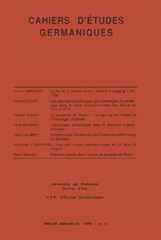 Cahiers d'Études Germaniques Cahiers d'Études Germaniques