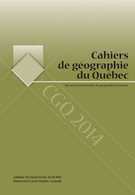 Cahiers de géographie du Québec Cahiers de géographie du Québec