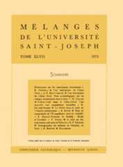 Mélanges de l'Université Saint-Joseph Mélanges de l'Université Saint-Joseph