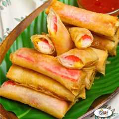 Cheesy Crab Sticks Lumpia Recipe Featured Image