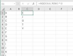 INDEX関数でn行おきにデータを抽出する