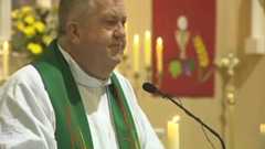 Fr Kevin Reynolds at mass last Sunday