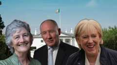 Composite image showing Ireland’s three presidential candidates (catherine connolly, jim gavin and heather humphreys) in front of a stock image of Áras an Uachtaráin Composite image showing Ireland’s three presidential candidates (catherine connolly, jim gavin and heather humphreys) in front of a stock image of Áras an Uachtaráin