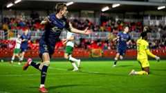13 October 2025; Daniel Kelly of Shelbourne celebrates after scoring his side's first goal during the SSE Airtricity Men's Premier Division match between Cork City and Shelbourne at Turner's Cross in Cork. Photo by Brendan Moran/Sportsfile 13 October 2025; Daniel Kelly of Shelbourne celebrates after scoring his side's first goal during the SSE Airtricity Men's Premier Division match between Cork City and Shelbourne at Turner's Cross in Cork. Photo by Brendan Moran/Sportsfile