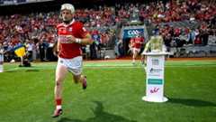 20 July 2025; Patrick Horgan of Cork runs onto the pitch past the Liam MacCarthy cup before the GAA Hurling All-Ireland Senior Championship final match between Cork and Tipperary at Croke Park in Dublin. Photo by Seb Daly/Sportsfile 20 July 2025; Patrick Horgan of Cork runs onto the pitch past the Liam MacCarthy cup before the GAA Hurling All-Ireland Senior Championship final match between Cork and Tipperary at Croke Park in Dublin. Photo by Seb Daly/Sportsfile