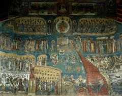 Romania. Affresco nella chiesa di Voronet raffigurante il Giudizio Universale (sec. XVI).De Agostini Picture Library / G. Dagli Orti Romania. Affresco nella chiesa di Voronet raffigurante il Giudizio Universale (sec. XVI).De Agostini Picture Library / G. Dagli Orti