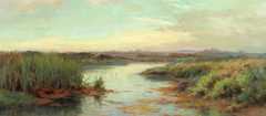 Canterbury marshland painted by W. Menzies Gibbs