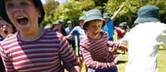 Children playing bullrush