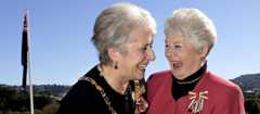 Governor-General Dame Silvia Cartwright and former governor-general Dame Catherine Tizard, 2002