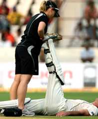 Physio on the cricket field