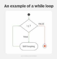 Logic diagram of a while loop.