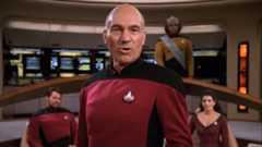 Patrick Stewart's Captain Jean-Luc Picard speaking in Star Trek: The Next Generation