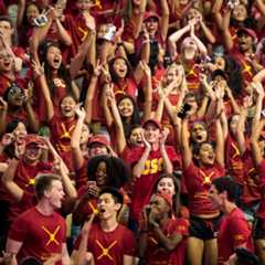 Students cheering on a game
