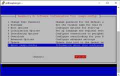 raspi-config Main Screen