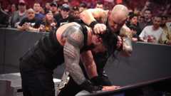 King Corbin smashes Roman Reigns onto international announce tables: Royal Rumble 2020 (WWE Network Exclusive) WWE Photo