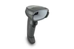 DS4600 Series DS4608 XD Front Right 3x2 3600 Front of Zebra DS4600 Series barcode scanner, Model DS4608-XD, black, right facing
