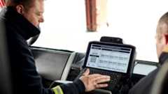 Fire Service R12 In Truck Typing On Keyword Blog Photo